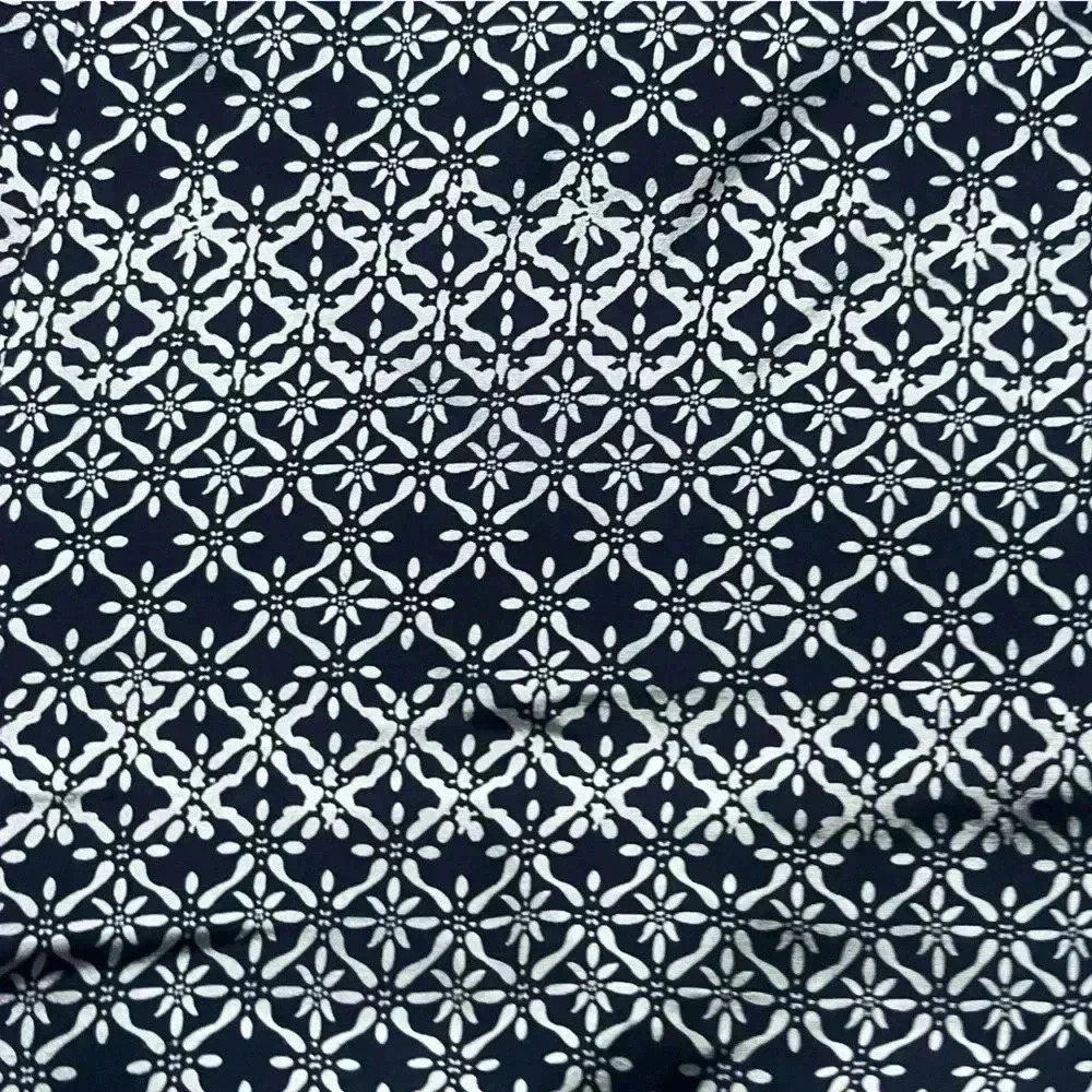 Diane Von Furstenberg 100% Silk Navy Geometric Tribal Print Drawstring Pants 6 - Picture 3 of 10